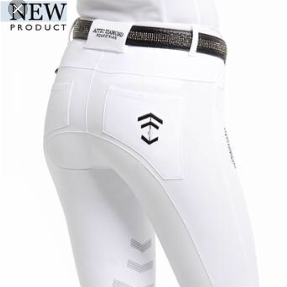 Aztec diamond equestrian white show breeches